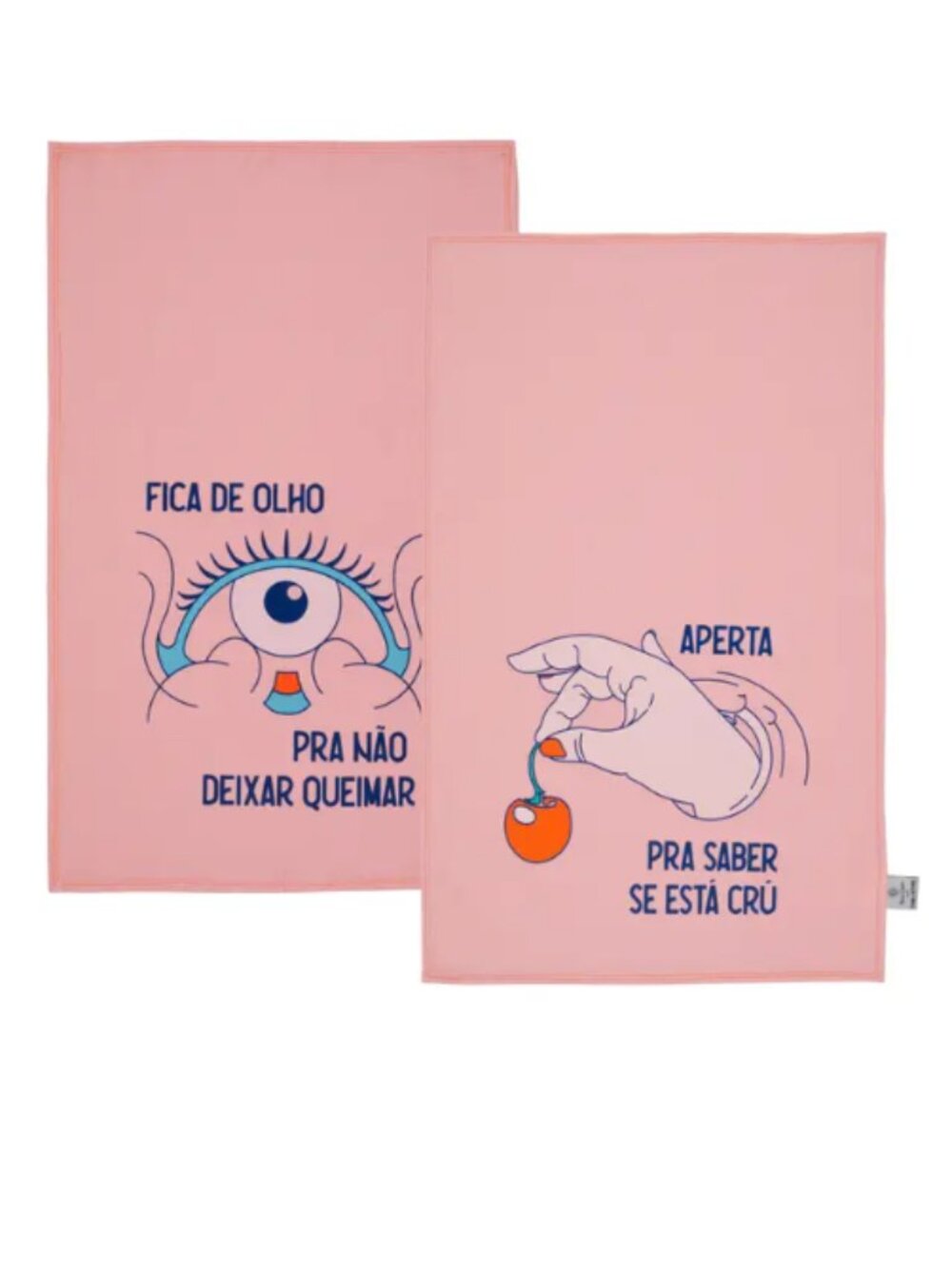 NEW Tok&Stok x Raíza Costa Kitchen Towels Set of 2 Brazil Pink